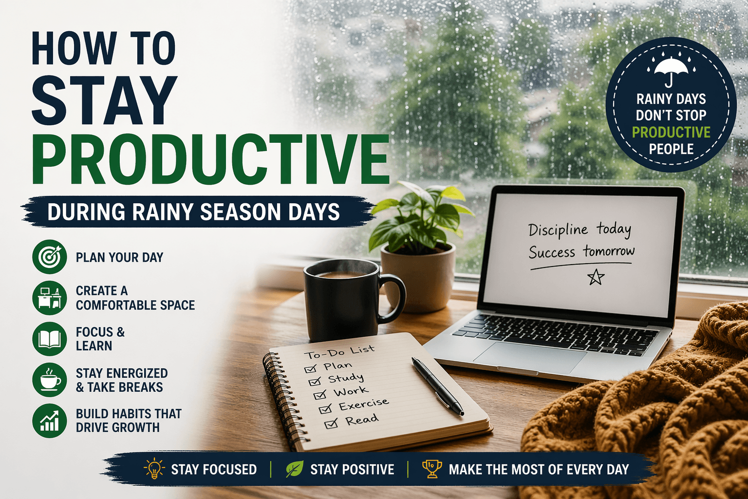 How to Stay Productive During Rainy Season Days