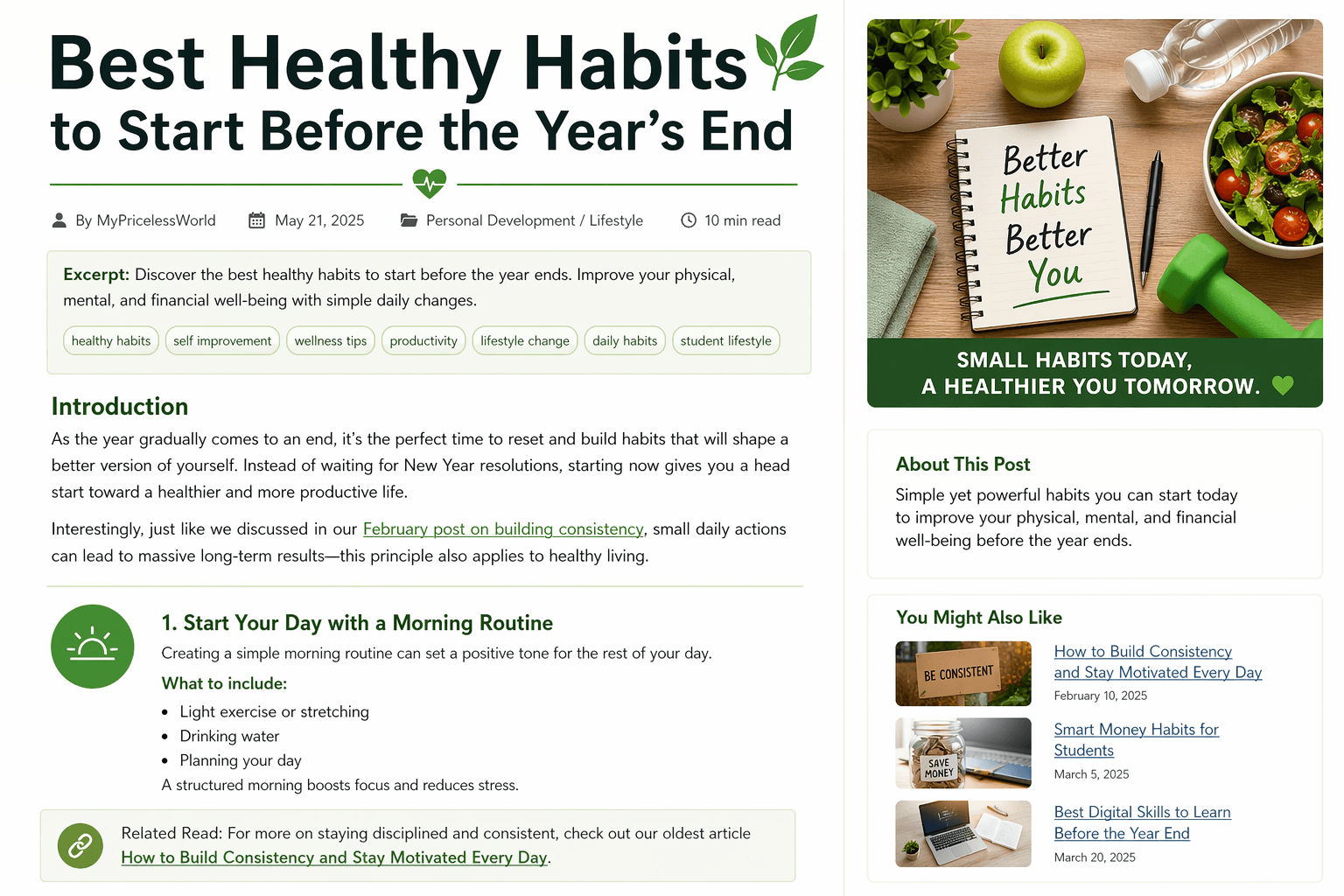 Best Healthy Habits to Start Before the Year’s End