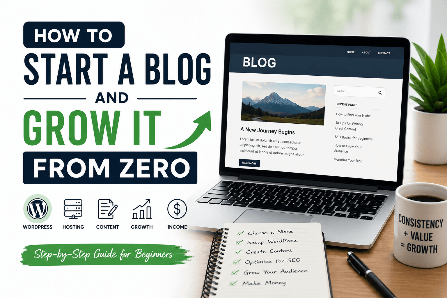 How to Start a Blog and Grow It From Zero in 2026